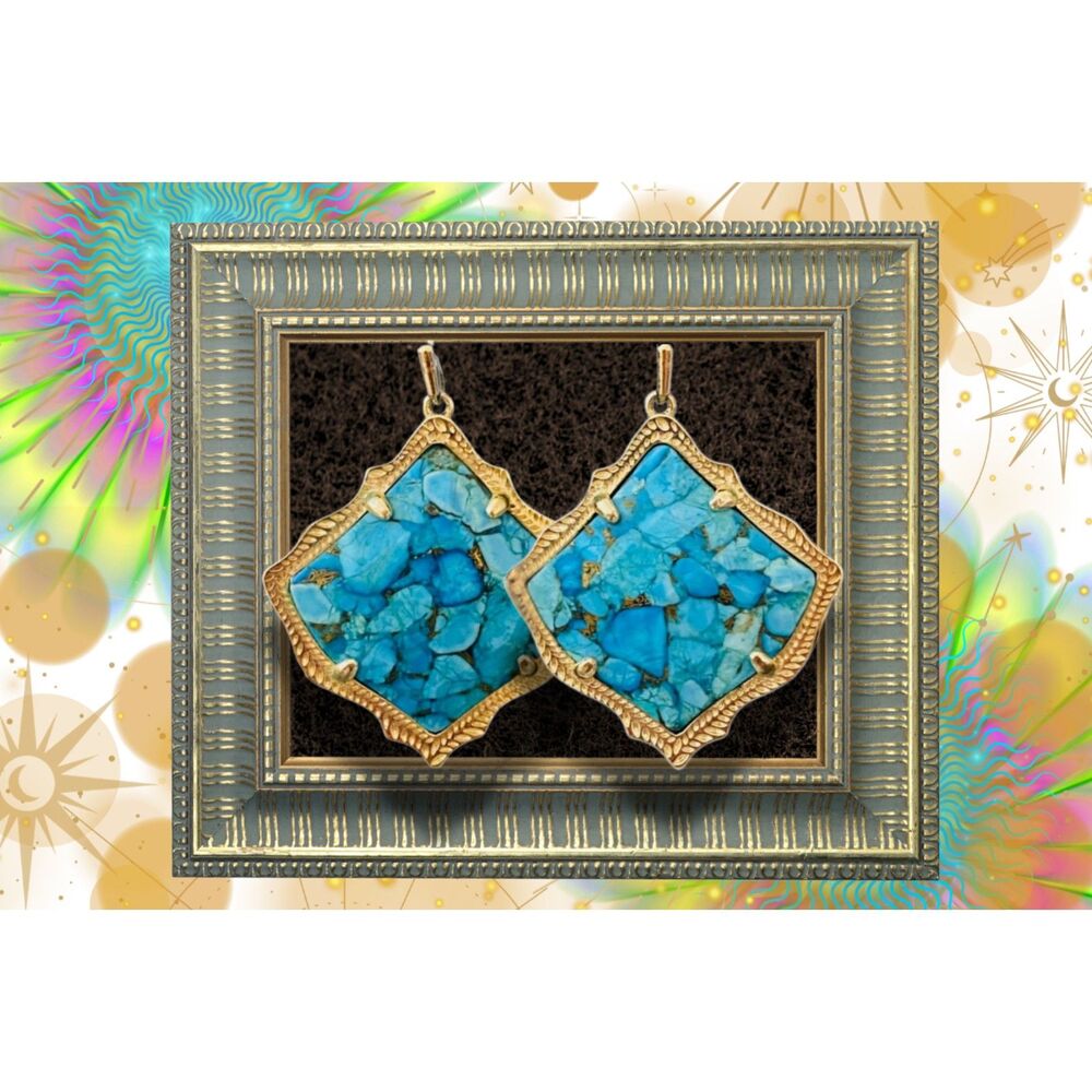 Kendra Scott Bronze Veined Turquoise Magnesite Drop Earrings